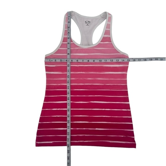 Champion Pink Striped Racerback Dri Fit Tank Top Size Medium Women's - Picture 4 of 5
